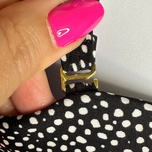 NWOT Shore Shapes Black Micro Polka Dot Ruched Swimdress Tankini Set – Size 8 - Picture 5 of 10